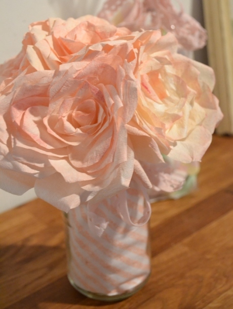 Coffee filters as paper roses